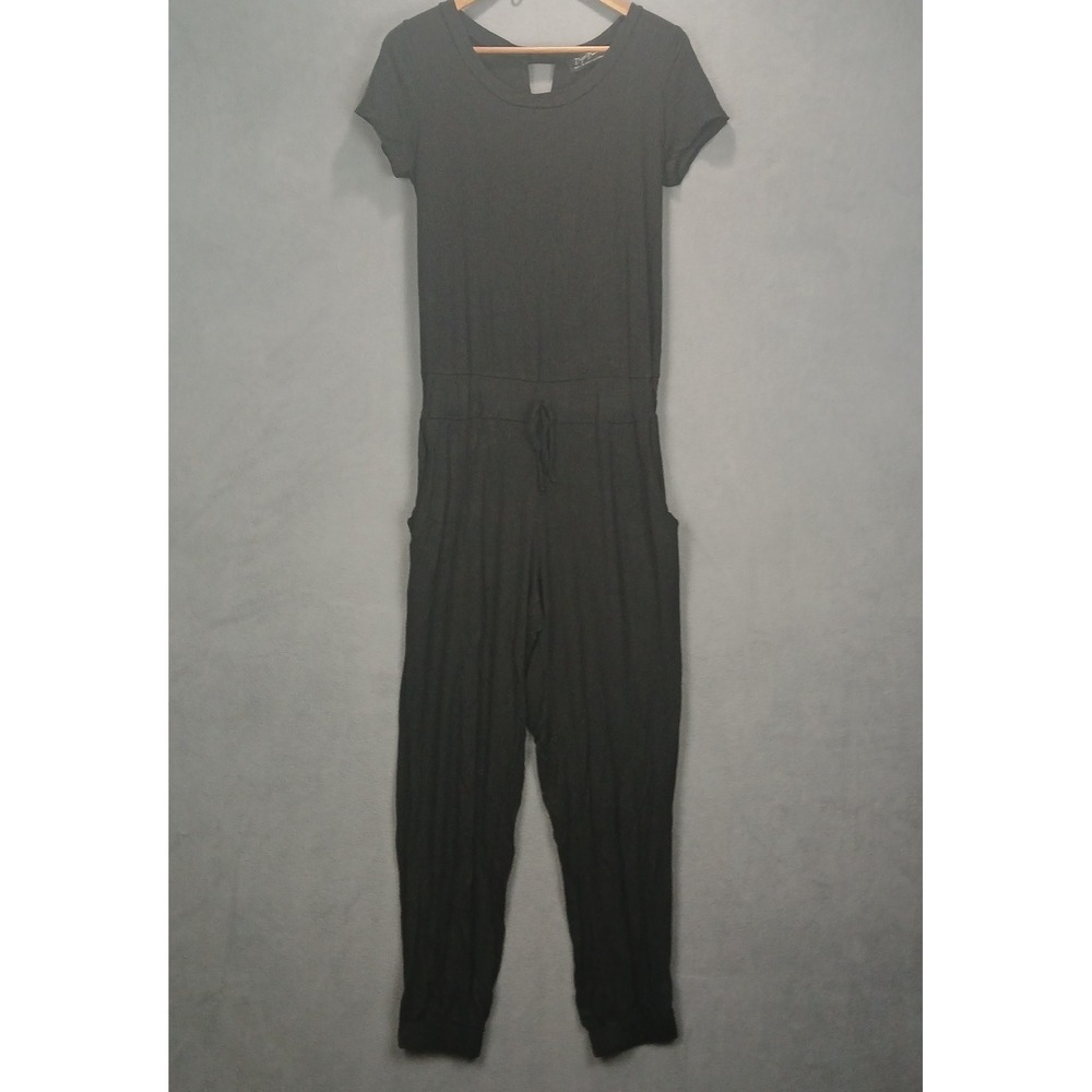 Brigitte Brianna Sexy Modest Jumpsuit Womens Medium Black Stretch Back Keyhole